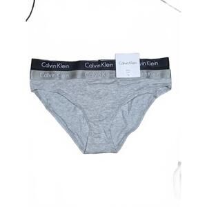 Calvin Klein Motive Cotton 2 Pack Bikini Panty Black/Gray Heather L